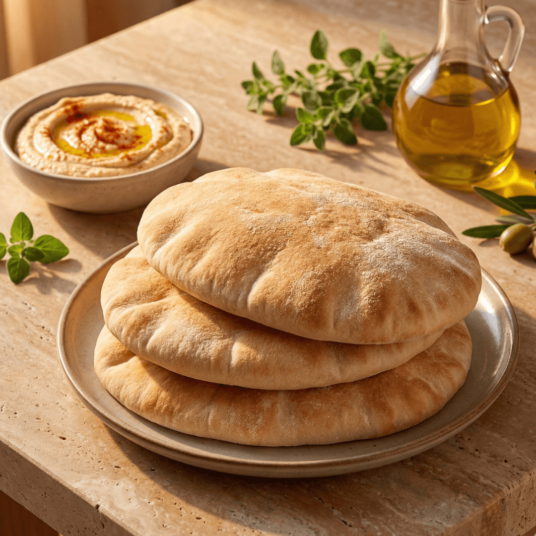Handmade Cypriot Pita Bread – Vegan - Friendly, Soft & Fillable (6 pcs) - Greek Flavours