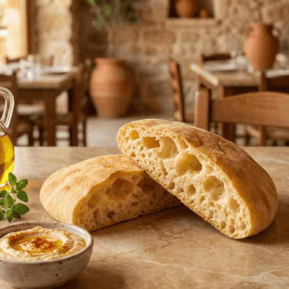 Handmade Cypriot Pita Bread – Vegan - Friendly, Soft & Fillable (6 pcs) - Greek Flavours