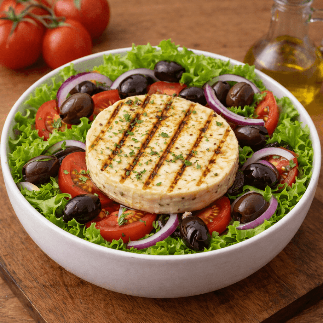 Handmade Greek Talagani Grilling Cheese: 2 Authentic Mint - Infused Slices (2x90g) - Greek Flavours