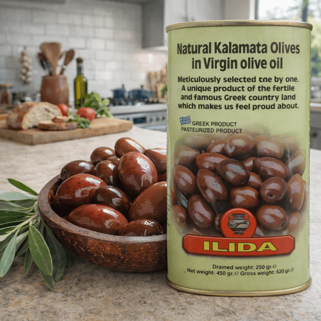 Heritage Edition Whole Kalamata Olives – 100% Greek in Extra Virgin Olive Oil (450g) - Greek Flavours