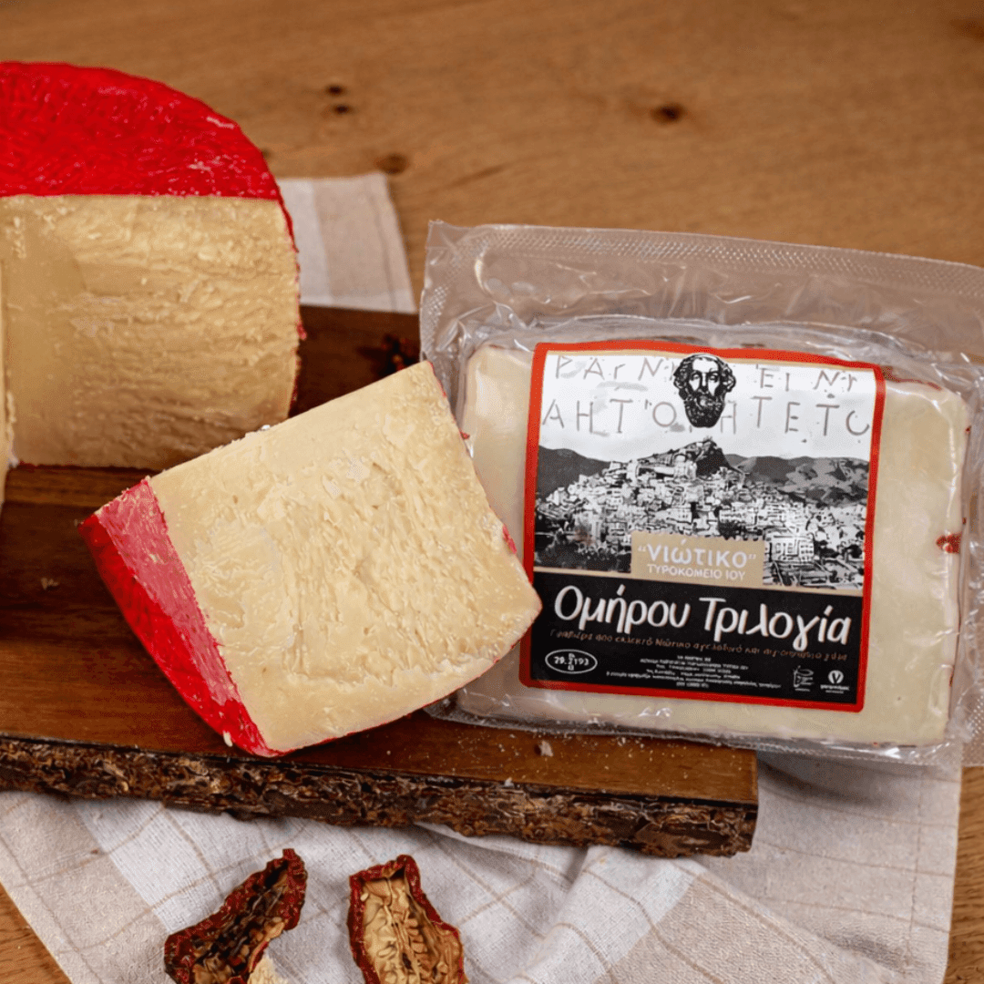 Homer Trilogy Graviera from Ios – Greek Mixed Milk Cheese (Goat, Sheep & Cow) | 200g - Greek Flavours