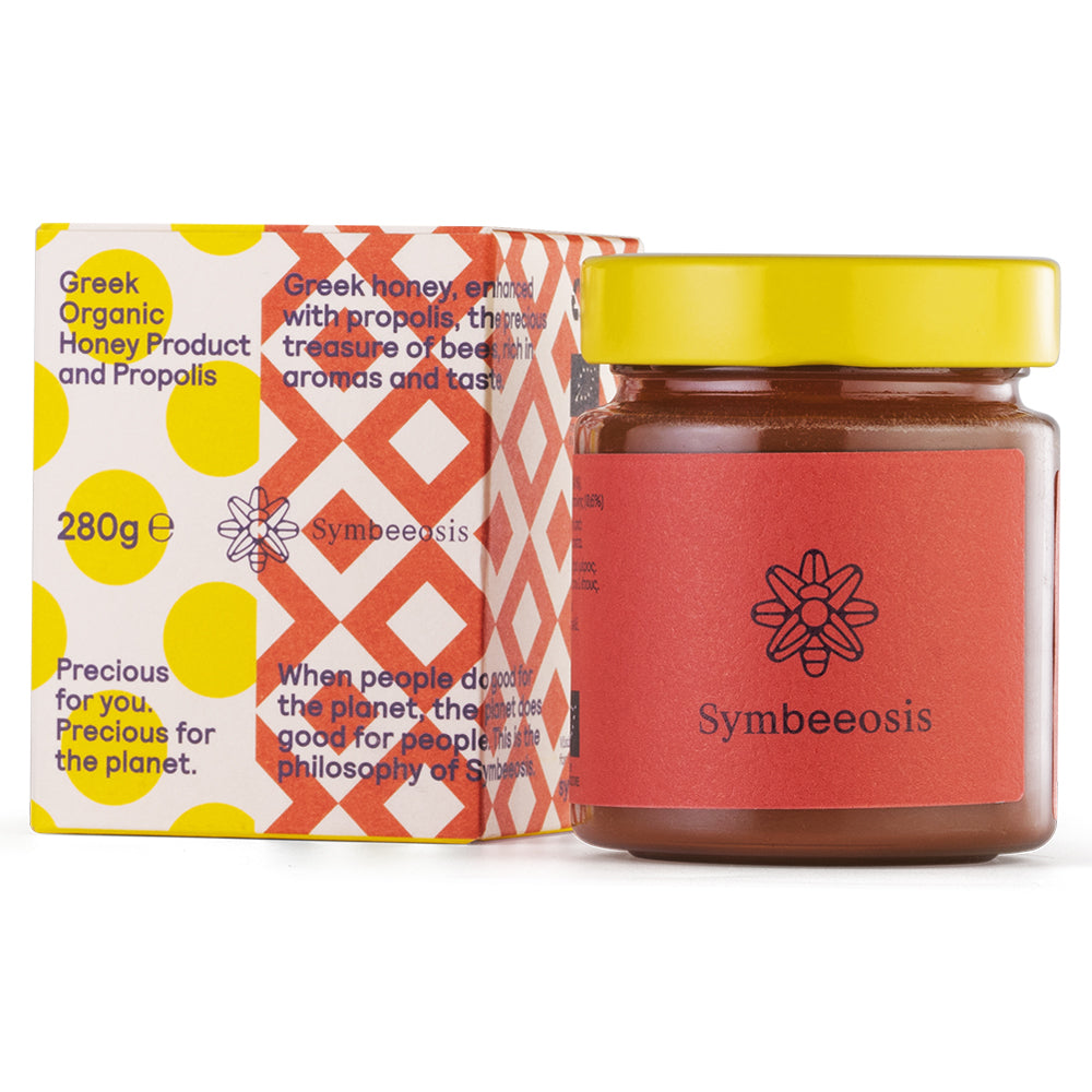 Greek Organic Honey and Propolis - 280g - Symbeeosis