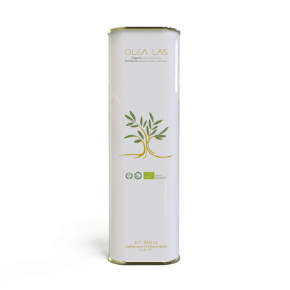 Olea Las – Organic Extra Virgin Olive Oil from Laconia (Koroneiki Monovarietal) – 1000ml Tin - Greek Flavours