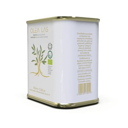 Olea Las Organic Extra Virgin Olive Oil – Laconia Peloponnese (100ml Travel Edition) - Greek Flavours