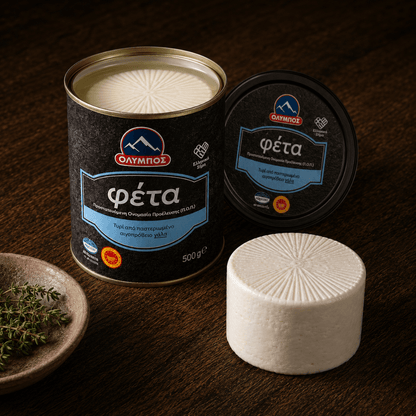 Olympos Feta PDO in Brine – Authentic Greek Cheese, Ready to Enjoy (500g) - Greek Flavours