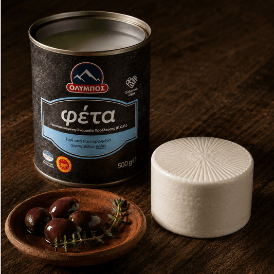 Olympos Feta PDO in Brine – Authentic Greek Cheese, Ready to Enjoy (500g) - Greek Flavours