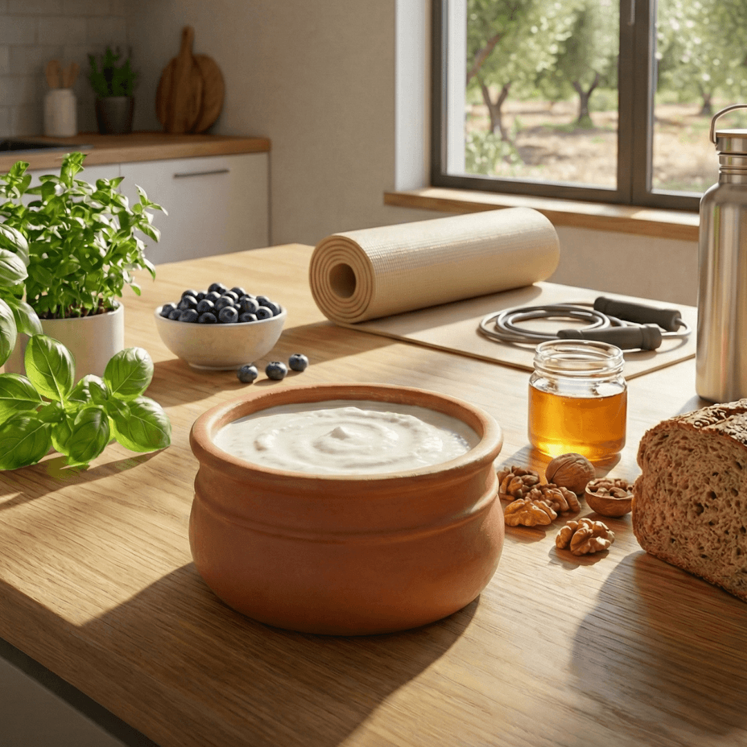 Organic Arcadian Sheep Yogurt in Clay Pot – High - Protein, Traditional Recipe (3×230g) - Greek Flavours