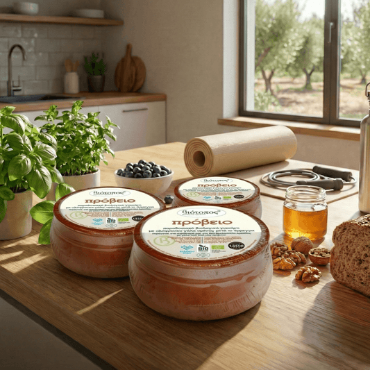 Organic Arcadian Sheep Yogurt in Clay Pot – High - Protein, Traditional Recipe (3×230g) - Greek Flavours