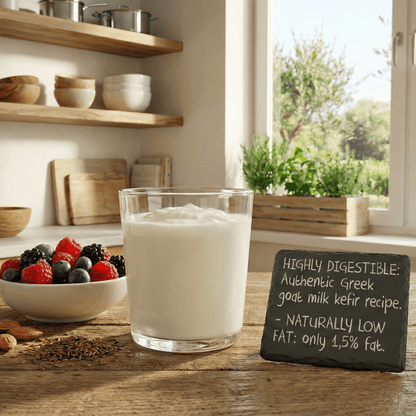 Organic Greek Goat Kefir 1.5% Fat – Naturally Digestible & Light (1L) - Greek Flavours