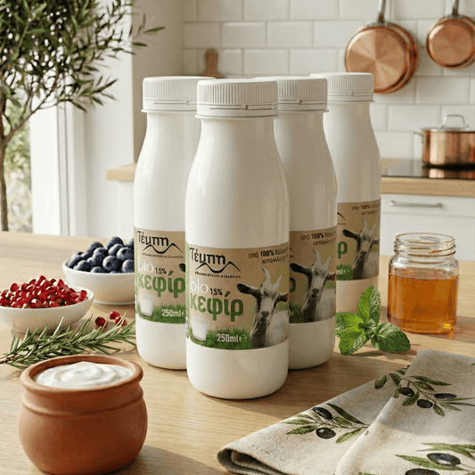 Organic Greek Goat Kefir 1.5% – Naturally Digestible & Light (4×250ml) - Greek Flavours