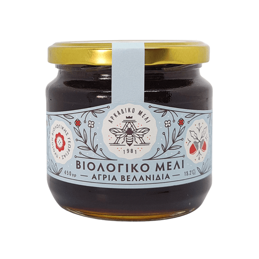 Organic Greek Oak Honey from Arcadia – Rare Dark Honeydew Honey | 450g - Greek Flavours
