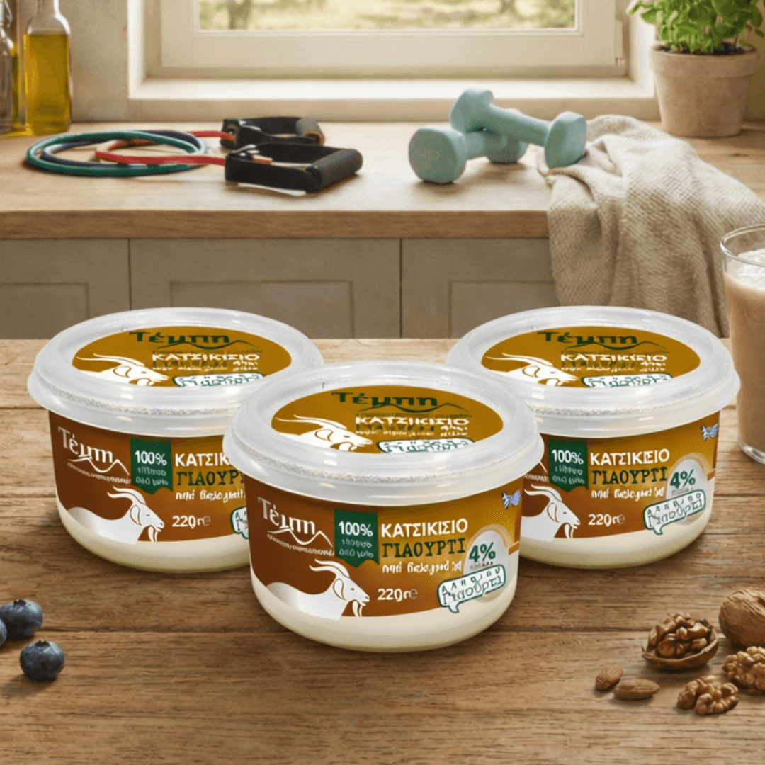 Organic Traditional Greek Goat Yogurt – High Digestibility & Natural Protein (3×220g) - Greek Flavours