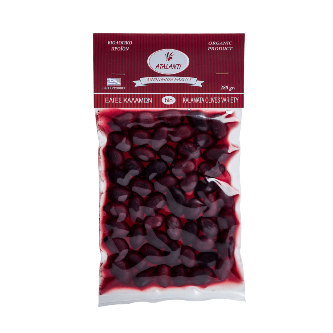 Organic Whole Kalamata Olives – Premium Greek Selection (280g) - Greek Flavours