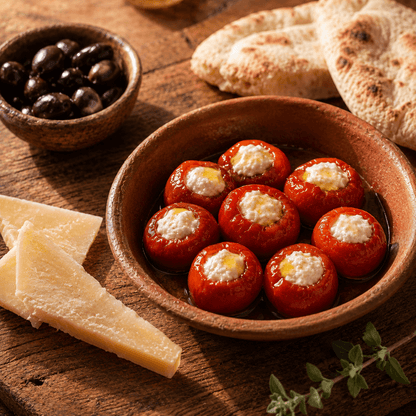 Paltsidis Stuffed Cherry Peppers with Mizithra — A Greek Antipasti Classic (200g) - Greek Flavours