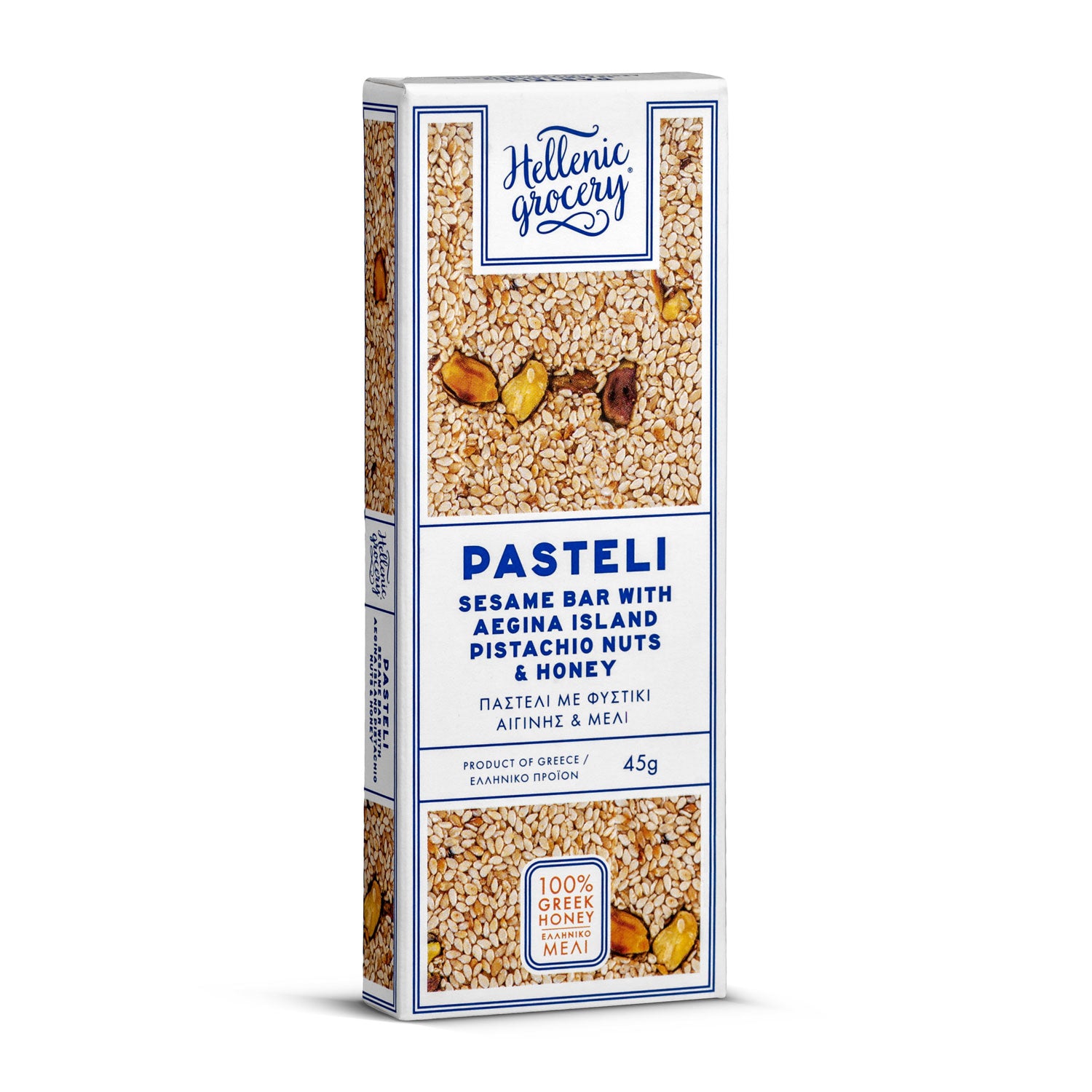 Pasteli with Pistachio and Honey - 45g - Hellenic Grocery