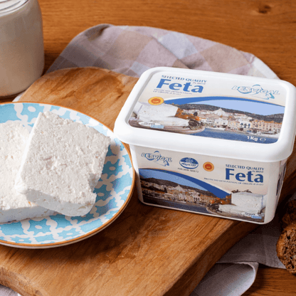 PDO Feta from Lesvos in Brine – Authentic Greek Speciality in 150g Freshness - Sealed Portions (1kg) - Greek Flavours