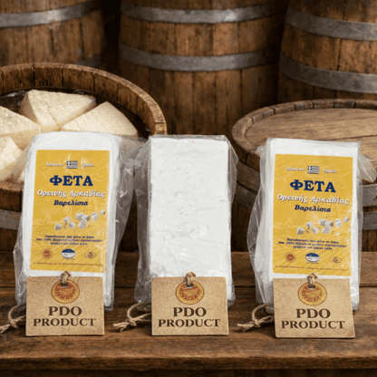 Peloponnese Barrel - Aged Feta PDO Selection – 3 - Pack Artisan Tasting Bundle (1.2kg) - Greek Flavours