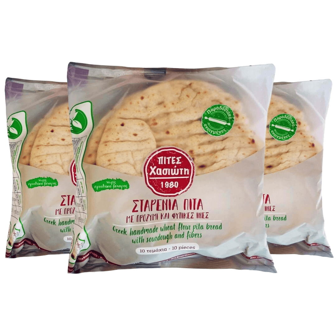 Pita with Sourdough and fibers (suitable for Vegan diet) - 30pcs x 16cm - Greek Flavours