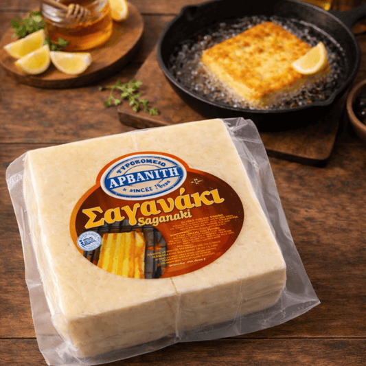 Ready - to - Fry Greek Saganaki – Crispy Cheese Slices, 6 × 100g (600g) - Greek Flavours