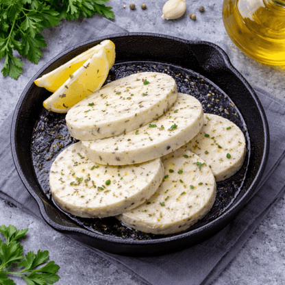 Saganaki with Thyme – semi - hard cheese for grill & pan | Whole cylinder ~850g - Greek Flavours