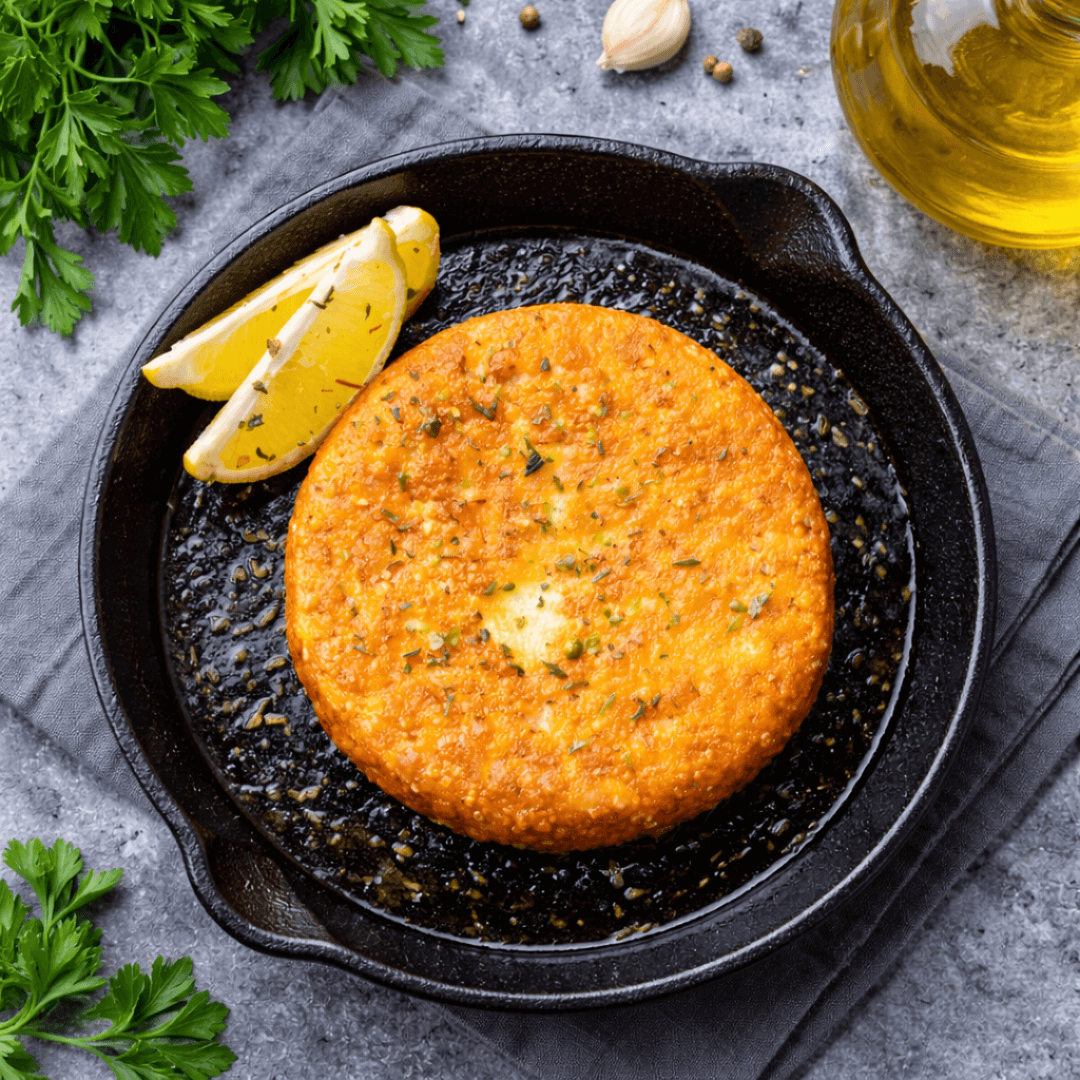 Saganaki with Thyme – semi - hard cheese for grill & pan | Whole cylinder ~850g - Greek Flavours