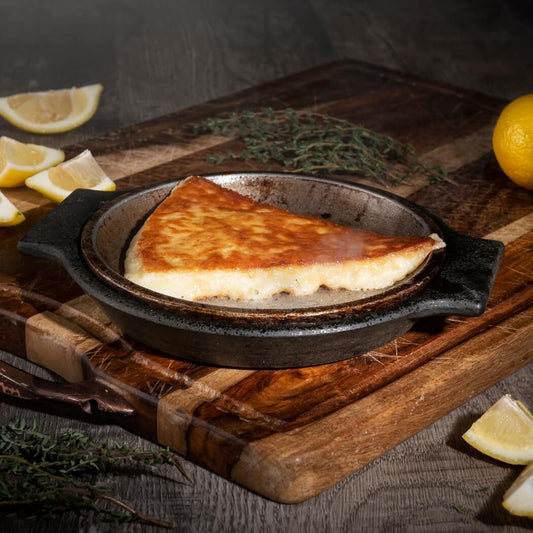 Saganaki Cheese 600g + Traditional Clay Pot 19cm for cooking