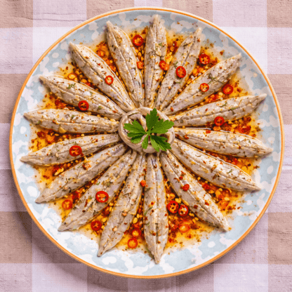 Spicy Anchovy Meze in Oil – Greek Gourmet Selection (6x100g Multipack) - Greek Flavours