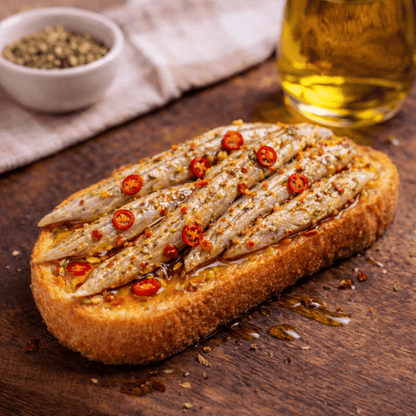 Spicy Anchovy Meze in Oil – Greek Gourmet Selection (6x100g Multipack) - Greek Flavours