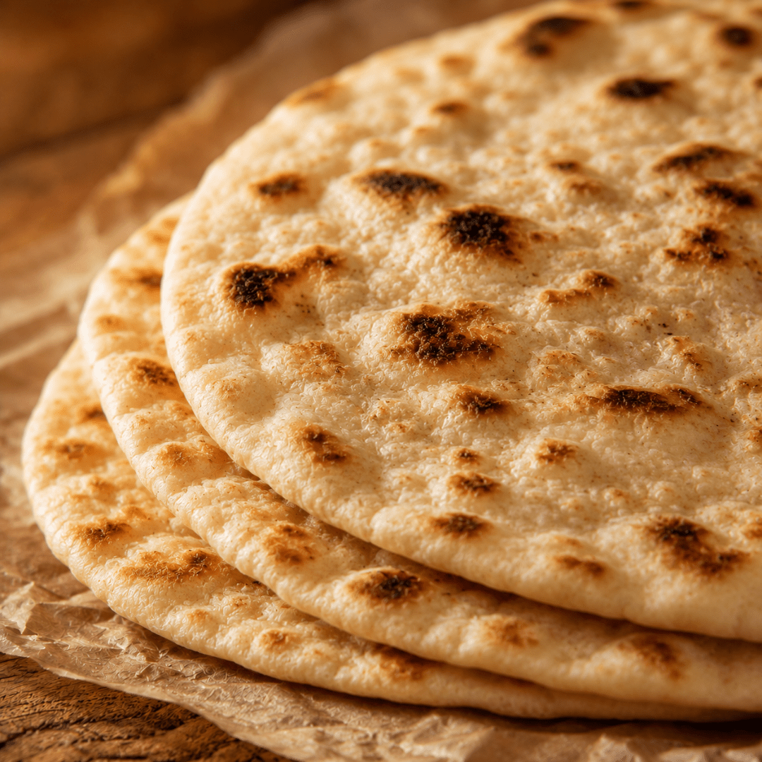 Stamatis Hand-Torn Greek Wheat Pita — Athens Street-Food Standard (5 × 24 cm) - Greek Flavours
