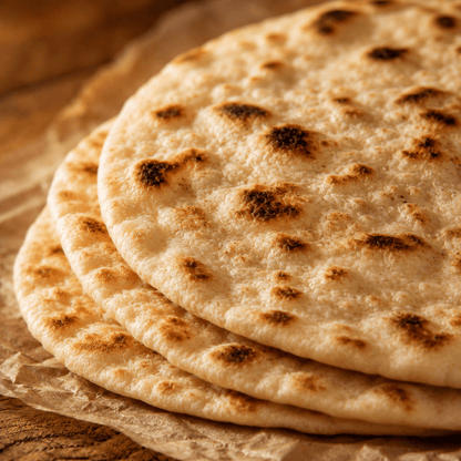Stamatis Hand-Torn Greek Wheat Pita — Athens Street-Food Standard (5 × 24 cm) - Greek Flavours