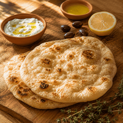 Stamatis Hand-Torn Greek Wheat Pita — Athens Street-Food Standard (5 × 24 cm) - Greek Flavours