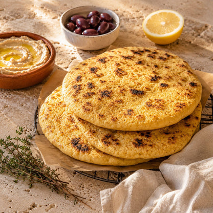 Stamatis Traditional Greek Corn Pita Bread – Hand - Torn, the Athens Original (10 x 18 cm Rounds) - Greek Flavours
