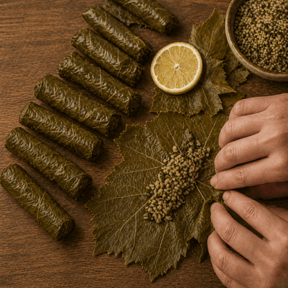 Tender Vine Leaves for Dolmadakia – Hand - Picked Spring Harvest in Brine (450g) - Greek Flavours