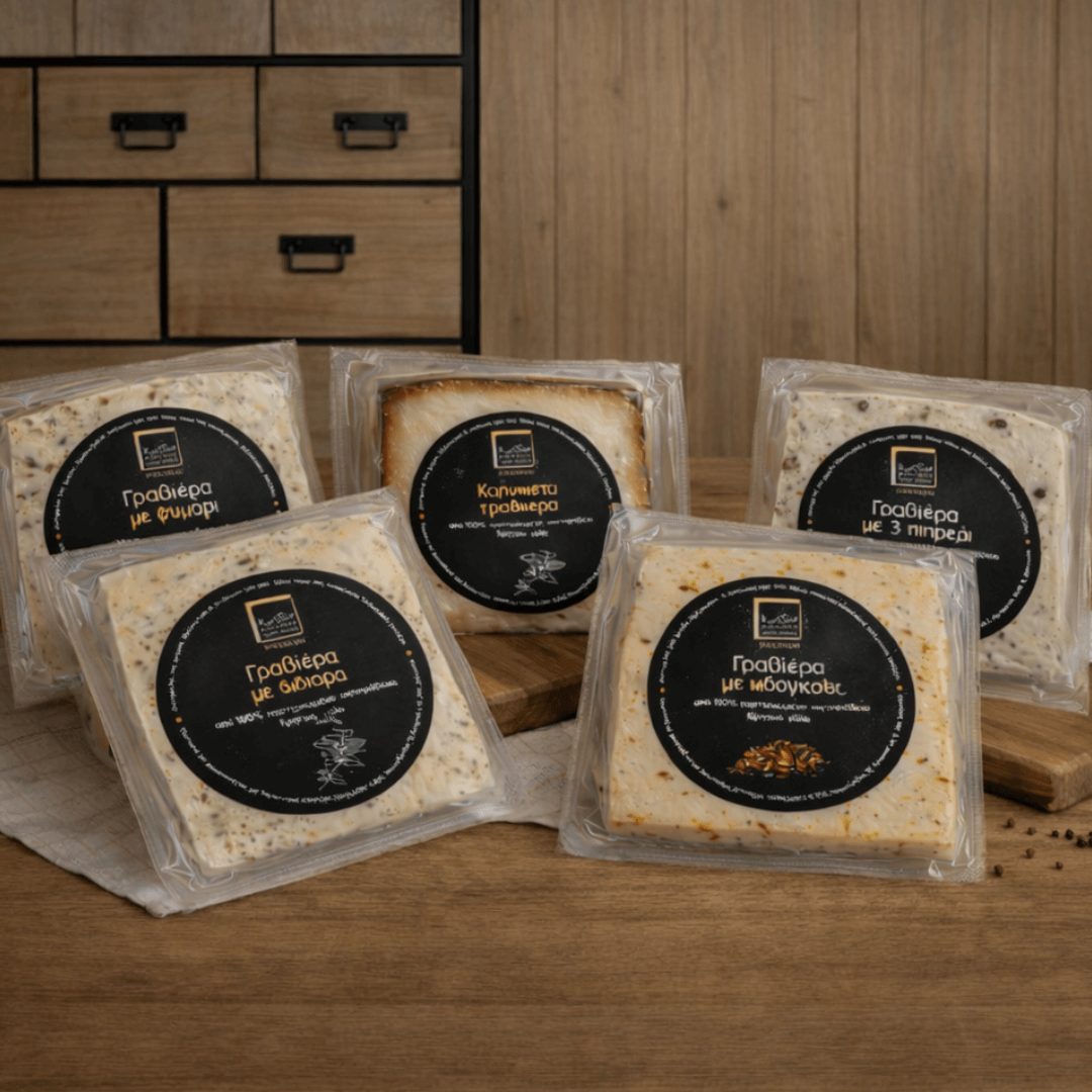 The Cretan Connoisseur: Artisanal Graviera Cheese Selection (5 x 200g) - Greek Flavours