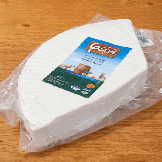Traditional Barrel - Aged Feta PDO “Epirus Heritage” – Hand - Cut Traditional Whole Block approx. 3.5kg - Greek Flavours