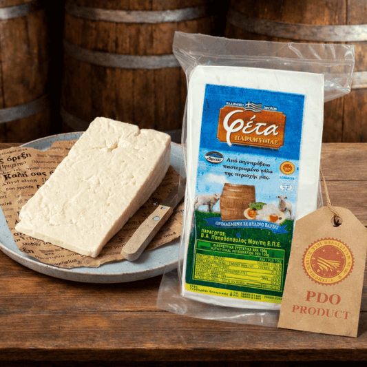 Traditional Barrel - Aged Feta PDO “Epirus Heritage” – Oak Barrel Matured, Hand - Cut (approx. 500g) - Greek Flavours