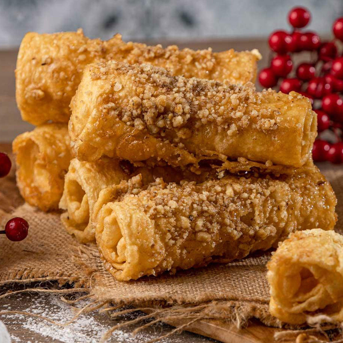 Diples Piecing Handmade Greek Diples with Honey – Traditional Festive Pastry 500g