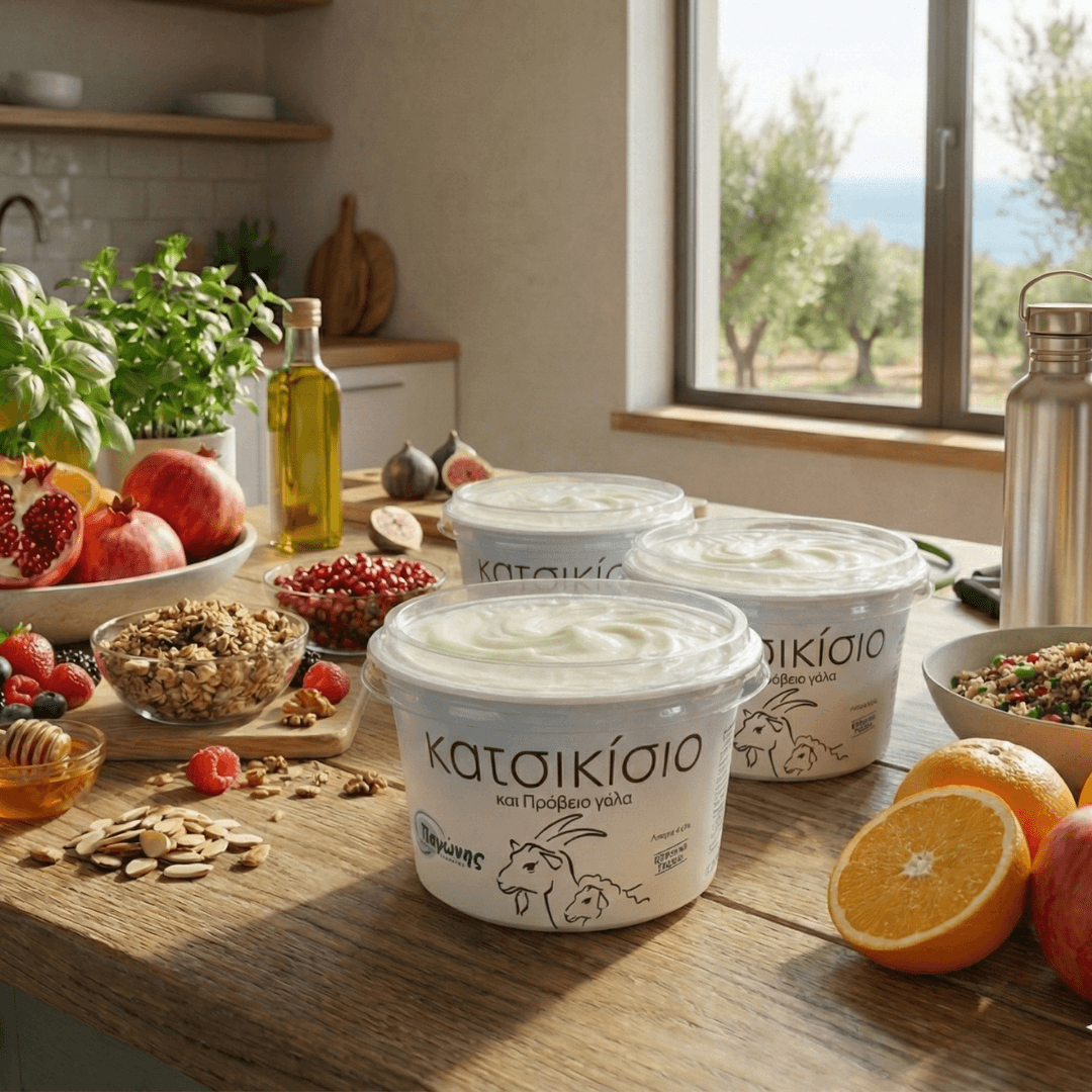 Traditional Greek Goat & Sheep Yogurt – Creamy & Naturally Balanced (3x220g) - Greek Flavours