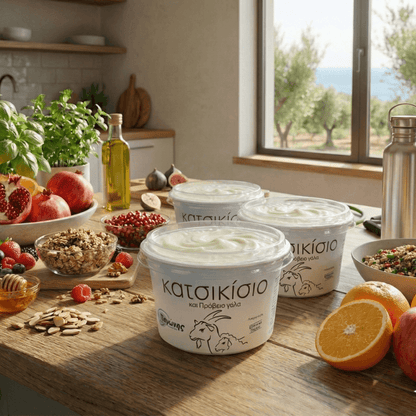 Traditional Greek Goat & Sheep Yogurt – Creamy & Naturally Balanced (3x220g) - Greek Flavours