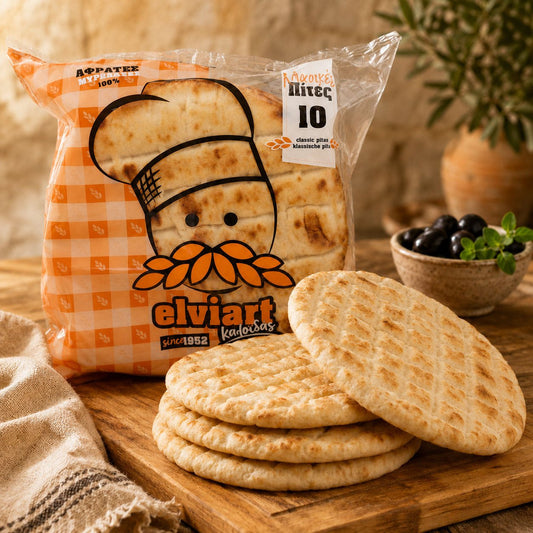 Traditional Greek Pita Bread – Soft, Fresh, Never Frozen | 10 × 16 cm - Greek Flavours