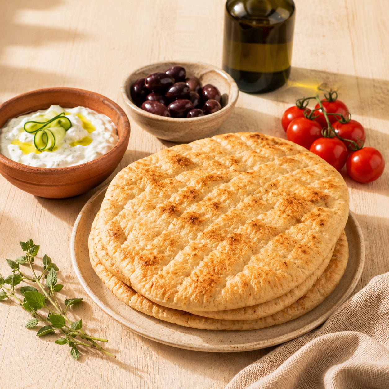 Traditional Greek Pita Bread – Soft, Fresh, Never Frozen | 10 × 16 cm - Greek Flavours