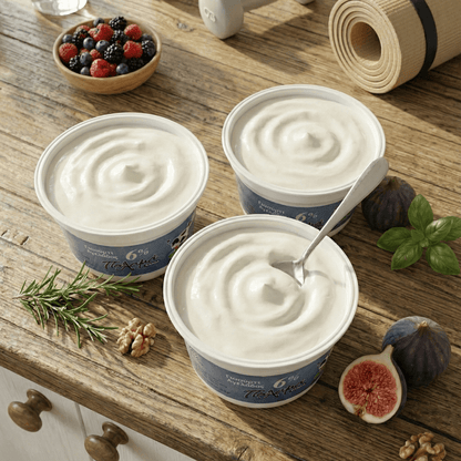 Traditional Greek Strained Cow Yogurt 6% – Extra Creamy & High Protein (3×200g) - Greek Flavours