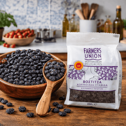 Vostizza Corinthian Currants PDO – Premium Sun - Dried Greek Raisins (200g) - Greek Flavours