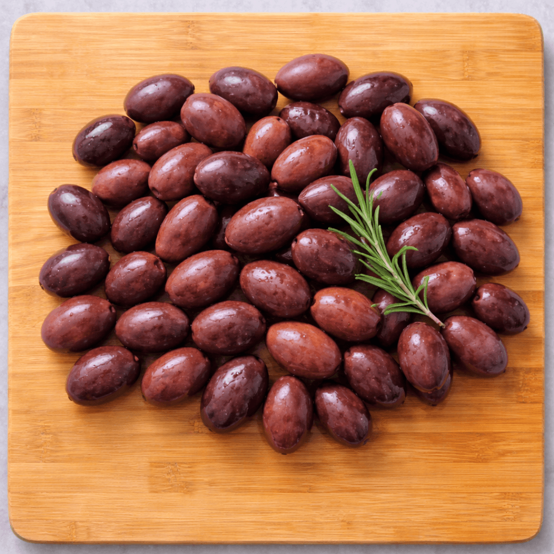 Whole Natural Kalamata Olives – Kalamon Variety from Peloponnese | 6x250g Value Pack (Vacuum Sealed) - Greek Flavours