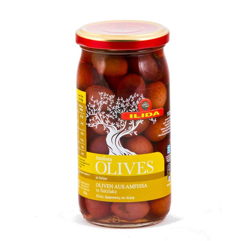 Olives noires Amfissa en saumure - 350g