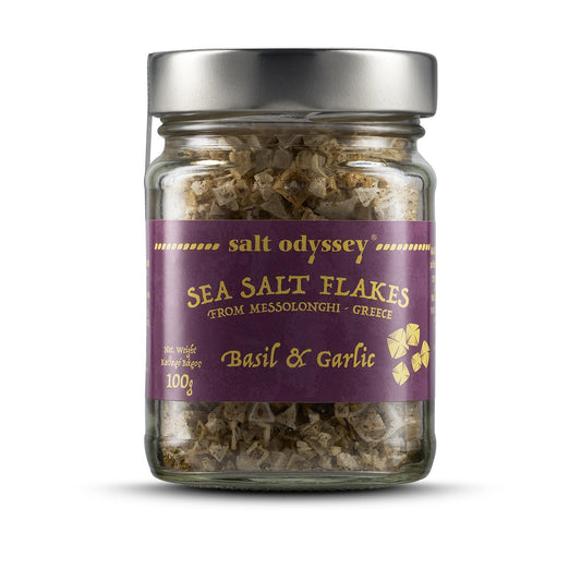 Flocons de sel basilic et ail - 100g
